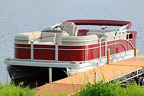 Medium size pontoon boat